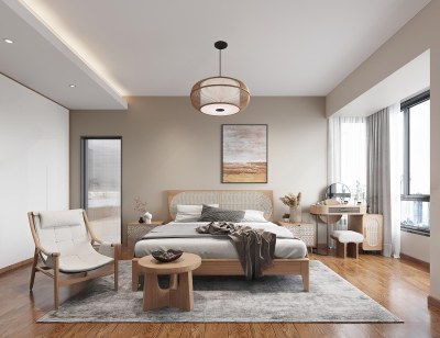 侘寂卧室3D模型下载